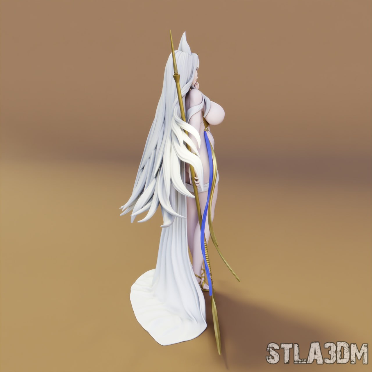 “Selene, Goddess of the Golden Spear” – Unpainted Assembly Model Kit ⚔️✨